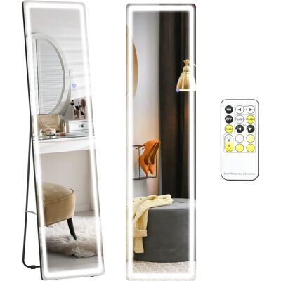 OEM Miroir Sur Pied Ou Mural Intensité Et Couleur Réglable Avec Télécommande 40x37 X 157.5h Cm Argenté Décoration Maison - Publicité OEM Miroir Sur Pied Ou Mural Intensité Et Couleur Réglable Avec Télécommande 40x37 X 157.5h Cm Argenté Décoration Maison - Publicité