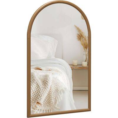 HEAT Miroir Mural Arqué, 110 X 65 Cm, Cadre En Bois, Idéal Pour Le Salon, La Chambre Ou L'Entrée, Marron Foncé - Publicité HEAT Miroir Mural Arqué, 110 X 65 Cm, Cadre En Bois, Idéal Pour Le Salon, La Chambre Ou L'Entrée, Marron Foncé - Publicité