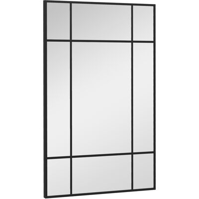 OEM Miroir Mural Verrière Rectangulaire Style Fenêtre, Horizontal Ou Vertical Avec 4 Crochets, En Métal Noir - 90x60 Cm - Publicité OEM Miroir Mural Verrière Rectangulaire Style Fenêtre, Horizontal Ou Vertical Avec 4 Crochets, En Métal Noir - 90x60 Cm - Publicité