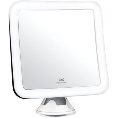 Vision Miroir De Maquillage Lumineux Grossissant X10 - Sans Fil, Ventouse Verrouillable, 6,5 Pouces De Large, Rotation À 360°, Miroir De Salle De Bain Éclairé Portable (carré) - Publicité Vision Miroir De Maquillage Lumineux Grossissant X10 - Sans Fil, Ventouse Verrouillable, 6,5 Pouces De Large, Rotation À 360°, Miroir De Salle De Bain Éclairé Portable (carré) - Publicité