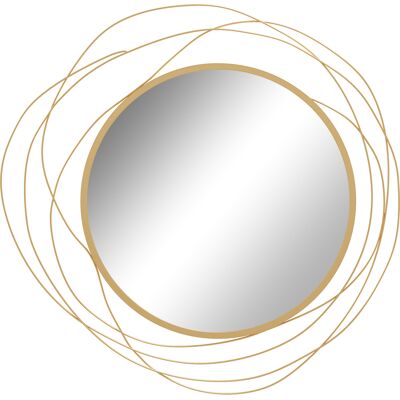ARRIGONI Miroir Rond En Métal Filaire Doré, Décoration Style Moderne, Diamètre Φ65 Cm - Publicité ARRIGONI Miroir Rond En Métal Filaire Doré, Décoration Style Moderne, Diamètre Φ65 Cm - Publicité
