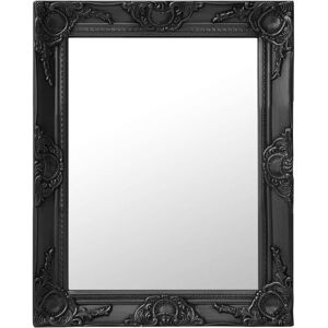 Miroir mural style baroque 50x60 cm noir Vidaxl