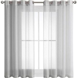 SINBINTA 2 Pièce Rideau Voilage Blanc À Oeillet Semi-transparent En Effet Lin Décorations D'Intérieur De Fenêtre De Salon Moderne Chambre Cuisine Balcon Baie Vitrée Léger Romantique - Gris - 140 X 225 Cm - Publicité SINBINTA 2 Pièce Rideau Voilage Blanc À Oeillet Semi-transparent En Effet Lin Décorations D'Intérieur De Fenêtre De Salon Moderne Chambre Cuisine Balcon Baie Vitrée Léger Romantique - Gris - 140 X 225 Cm - Publicité