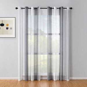 SINBINTA Lot De 2 Rideaux Rayés Transparent Avec Œillets, Voile Rideaux Salon Moderne Rideaux Chambre À Coucher Semi-transparent Rayures Rideau - Gris Foncé 140 X 225cm - Publicité SINBINTA Lot De 2 Rideaux Rayés Transparent Avec Œillets, Voile Rideaux Salon Moderne Rideaux Chambre À Coucher Semi-transparent Rayures Rideau - Gris Foncé 140 X 225cm - Publicité
