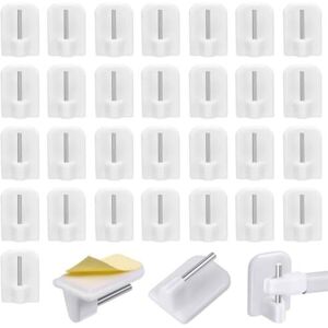 LARGEIGHT 30 Pcs Crochet Adhesif Mural Rideauxs, Crochet Rideau Adhésifs, Crochets Autocollants Pour Barres De Rideaux Nettes, Accroche Rideau Adhesif, Support Tringle Rideaux Sans Percage(blanc) - Publicité LARGEIGHT 30 Pcs Crochet Adhesif Mural Rideauxs, Crochet Rideau Adhésifs, Crochets Autocollants Pour Barres De Rideaux Nettes, Accroche Rideau Adhesif, Support Tringle Rideaux Sans Percage(blanc) - Publicité