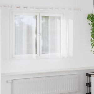 vidaXL Rideaux en Polyester Blancs 2 pièces - Ensemble de rideaux - Publicité vidaXL Rideaux en Polyester Blancs 2 pièces - Ensemble de rideaux - Publicité