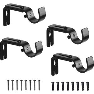 Ymyny - Pack Of Adjustable Curtain Rod Wall Bracket, Stainless Steel Curtain Rod Brackets, Accessories, Black Metal, Home, Bedroom - Publicité Ymyny - Pack Of Adjustable Curtain Rod Wall Bracket, Stainless Steel Curtain Rod Brackets, Accessories, Black Metal, Home, Bedroom - Publicité