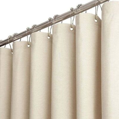 ABYSSE Rideau De Douche 240 X 200 Cm En Tissu Extra Long, Ensemble De Rideaux De Douche En Tissu Résistant Texturé En Lin Avec 12 Crochets En Plastique, Rideaux De Douche En Polyester De Luxe Pour Grand Hôte - Publicité ABYSSE Rideau De Douche 240 X 200 Cm En Tissu Extra Long, Ensemble De Rideaux De Douche En Tissu Résistant Texturé En Lin Avec 12 Crochets En Plastique, Rideaux De Douche En Polyester De Luxe Pour Grand Hôte - Publicité
