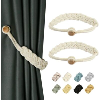 Cellfast Embrasses De Rideaux Magnétiques Tissées (blanc - Lot De 2) - Publicité Cellfast Embrasses De Rideaux Magnétiques Tissées (blanc - Lot De 2) - Publicité