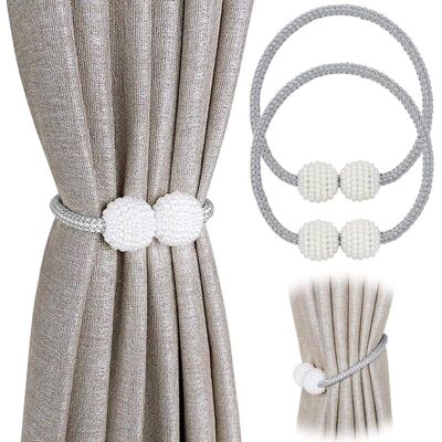 Melissa Lot De 2 Embrasses Magnétiques Pour Rideaux De Petite Taille, Fins Ou Transparents Embrasse De Rideau ,gris. Publicité Melissa Lot De 2 Embrasses Magnétiques Pour Rideaux De Petite Taille, Fins Ou Transparents Embrasse De Rideau ,gris. Publicité