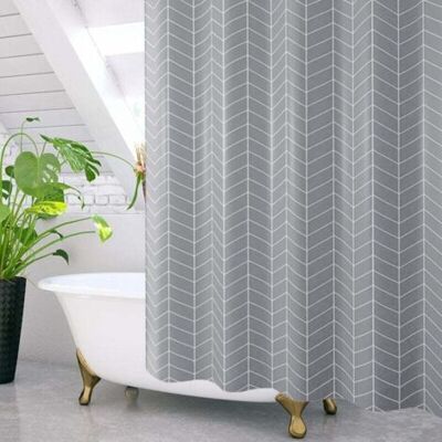 ABYSSE Rideau De Douche Anti Moisissure, Antibactérien, Rideaux De Douche Opaques, Base Lestée, Imperméable, 180x200 Cm, Gris - Publicité ABYSSE Rideau De Douche Anti Moisissure, Antibactérien, Rideaux De Douche Opaques, Base Lestée, Imperméable, 180x200 Cm, Gris - Publicité