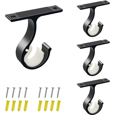 Generic 4 Pièces Support Tringle Rideaux Plafond, Supports Rideau Plafond Avec Vis Noir Support De Tringle À Rideau Robuste Alliage D'Aluminium - Publicité Generic 4 Pièces Support Tringle Rideaux Plafond, Supports Rideau Plafond Avec Vis Noir Support De Tringle À Rideau Robuste Alliage D'Aluminium - Publicité