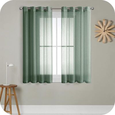OEM 2 Pièce Rideau Voilage Vert 140x160 Cm À Oeillet Semi-transparent En Effet Lin Décorations D'Intérieur De Fenêtre De Salon Moderne Chambre Cuisine Balcon Baie Vitrée Léger Romantique - Publicité OEM 2 Pièce Rideau Voilage Vert 140x160 Cm À Oeillet Semi-transparent En Effet Lin Décorations D'Intérieur De Fenêtre De Salon Moderne Chambre Cuisine Balcon Baie Vitrée Léger Romantique - Publicité