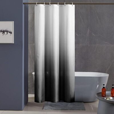 PELTOR Noir Dégradé Rideau De Douche Anti Moisissure Tissu Lavable En Machine Petit Rideaux Douche Pour Camping Car Cabine De Douche Imperméable En Polyest - Publicité PELTOR Noir Dégradé Rideau De Douche Anti Moisissure Tissu Lavable En Machine Petit Rideaux Douche Pour Camping Car Cabine De Douche Imperméable En Polyest - Publicité
