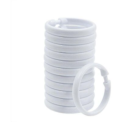 Scotch Anneaux De Rideau De Douche En Plastique Blanc Lot De 12 Crochets En Forme De O Glissement Facile - Publicité Scotch Anneaux De Rideau De Douche En Plastique Blanc Lot De 12 Crochets En Forme De O Glissement Facile - Publicité