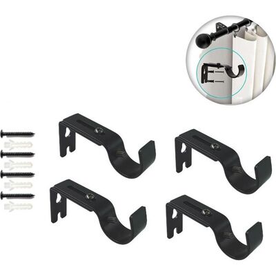 Vision Supports De Tringle À Rideaux Haut De Gamme – Lot De 4 Supports Muraux Réglables, Supports De Tringle À Rideaux Pour Tringle De 2,5 Cm (noir) - Publicité Vision Supports De Tringle À Rideaux Haut De Gamme – Lot De 4 Supports Muraux Réglables, Supports De Tringle À Rideaux Pour Tringle De 2,5 Cm (noir) - Publicité