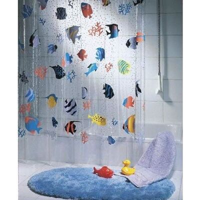 Cellfast Rideau De Douche - Spirella - Fish - 180x200cm - Multicolor - Vinyle 100% Recyclable - Publicité Cellfast Rideau De Douche - Spirella - Fish - 180x200cm - Multicolor - Vinyle 100% Recyclable - Publicité