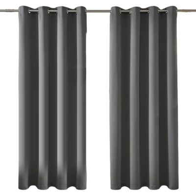 Melissa Rideaux Occultants Longs Pour Salon - Lot De 2 Panneaux À Oeillets Isolants Assombrissants - Gris Foncé 132x183cm - Publicité Melissa Rideaux Occultants Longs Pour Salon - Lot De 2 Panneaux À Oeillets Isolants Assombrissants - Gris Foncé 132x183cm - Publicité