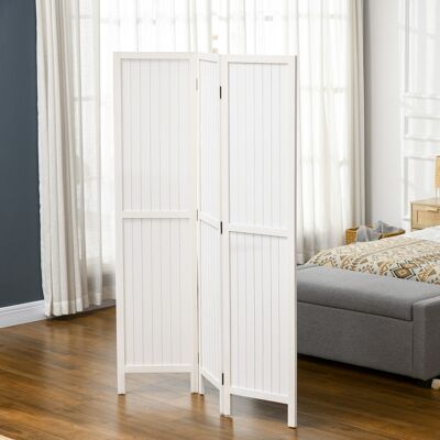 IROVAMI Paravent Pliant En Bois, Cloison Intérieure Fermée À 3 Panneaux, 120 X 170 Cm, Blanc - Publicité IROVAMI Paravent Pliant En Bois, Cloison Intérieure Fermée À 3 Panneaux, 120 X 170 Cm, Blanc - Publicité