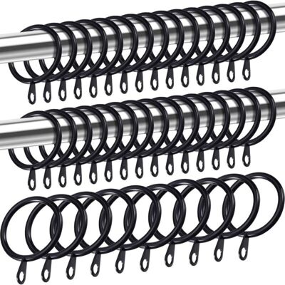PELTOR Anneaux De Rideaux En Métal, Anneaux De Suspension Pour Rideaux Et Tringles, Anneaux À Œillets Coulissants Drapés De 30 Mm De Diamètre Intérieur (noir, Paquet De 40) - Publicité PELTOR Anneaux De Rideaux En Métal, Anneaux De Suspension Pour Rideaux Et Tringles, Anneaux À Œillets Coulissants Drapés De 30 Mm De Diamètre Intérieur (noir, Paquet De 40) - Publicité