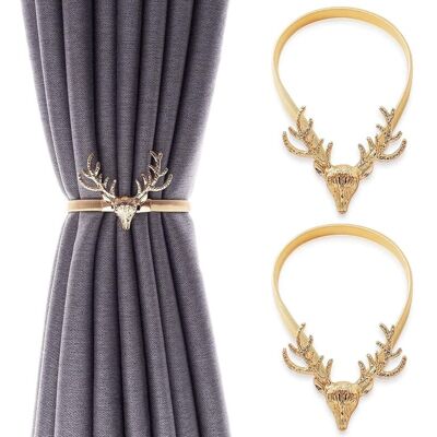 Melissa 2pcs Embrasses À Rideaux Attache De Rideaux Avec Crochet En Métal Boucle De Rideau Forme De Cerf Pince À Rideau Retenue De Rideau Moderne Accessoire Décoratif Fenêtre Pour Chambre Bureau Hôtel - Publicité Melissa 2pcs Embrasses À Rideaux Attache De Rideaux Avec Crochet En Métal Boucle De Rideau Forme De Cerf Pince À Rideau Retenue De Rideau Moderne Accessoire Décoratif Fenêtre Pour Chambre Bureau Hôtel - Publicité