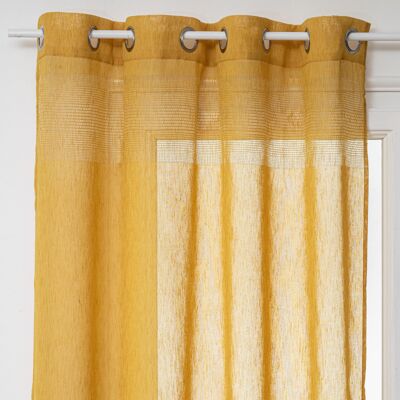 Lot De 2 Voilages Tissé Sablé "sab" 140 X 240 Cm Atmosphera - Ocre - - Publicité Lot De 2 Voilages Tissé Sablé "sab" 140 X 240 Cm Atmosphera - Ocre - - Publicité