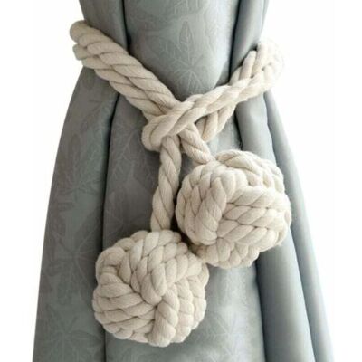 ABYSSE 2 Embrasses À Rideaux Avec 2 Boules En Coton, Corde Écologique Tricot Rideau En Fil De Coton, Naturel Et Simple Style, Décoration Pour La Salle Ou Chambre (beige) - Publicité ABYSSE 2 Embrasses À Rideaux Avec 2 Boules En Coton, Corde Écologique Tricot Rideau En Fil De Coton, Naturel Et Simple Style, Décoration Pour La Salle Ou Chambre (beige) - Publicité