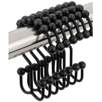 SCORPIO Douche Rideau Anneaux,en Acier Inoxydable Heavy Duty Draperie Cintres Clip Anneaux Poli Chrome Pour Salle De Bain Fenêtre Tiges Rideaux Doublures, 12 Comte(noir) - Publicité SCORPIO Douche Rideau Anneaux,en Acier Inoxydable Heavy Duty Draperie Cintres Clip Anneaux Poli Chrome Pour Salle De Bain Fenêtre Tiges Rideaux Doublures, 12 Comte(noir) - Publicité