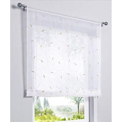 BRINSEA 1 Pièce Rideau De Fenêtre Broderie Floral Raffrollo Haut Qualité Voile Décoration De La Chambre Salle De Bain Balcon (kaki, 80x100cm)-ensoleillé - Publicité BRINSEA 1 Pièce Rideau De Fenêtre Broderie Floral Raffrollo Haut Qualité Voile Décoration De La Chambre Salle De Bain Balcon (kaki, 80x100cm)-ensoleillé - Publicité