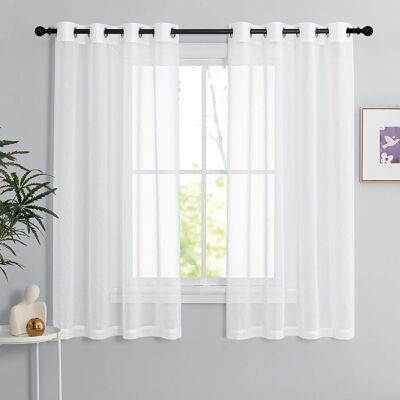 OEM Rideau Blanc - Voilage Lot De 2 Rideaux Lin Naturel Effet 140 X 160 Décoration Maison Chambre & Hôtel Pour Petites Fenêtres Draperies Souple À Oeillet Romantique - Publicité OEM Rideau Blanc - Voilage Lot De 2 Rideaux Lin Naturel Effet 140 X 160 Décoration Maison Chambre & Hôtel Pour Petites Fenêtres Draperies Souple À Oeillet Romantique - Publicité
