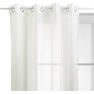 Lot De 2 Voilages Tissé "mila" 140 X 240 Cm Atmosphera - Blanc - - Publicité Lot De 2 Voilages Tissé "mila" 140 X 240 Cm Atmosphera - Blanc - - Publicité