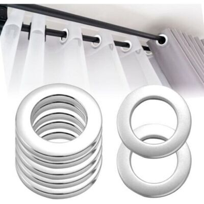 OEM 50 Pieces Oeillets Rideaux À Clipser Plastique Détachable Anneaux À Œillets De Rideau Intérieur 33mm Pour Rideau De Fenêtre Douche Vestiaire Porte (argenté) - Publicité OEM 50 Pieces Oeillets Rideaux À Clipser Plastique Détachable Anneaux À Œillets De Rideau Intérieur 33mm Pour Rideau De Fenêtre Douche Vestiaire Porte (argenté) - Publicité