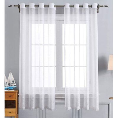Vision Rideaux En Tulle Blanc Pour Chambres, Cuisines Et Chambres D'Enfants - Rideaux À Œillets En Demi-tulle Uni Pour Le Salon, 2 Panneaux (blanc, 137 X 160 Cm) - Publicité Vision Rideaux En Tulle Blanc Pour Chambres, Cuisines Et Chambres D'Enfants - Rideaux À Œillets En Demi-tulle Uni Pour Le Salon, 2 Panneaux (blanc, 137 X 160 Cm) - Publicité