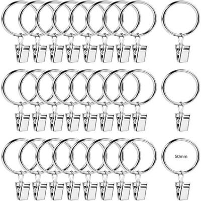 ABYSSE 30 Anneaux De Rideau De 50 Mm En Métal, Clips Pour Tringle À Rideaux Et Anneaux De Suspension Pour Rideau De Douche - Publicité ABYSSE 30 Anneaux De Rideau De 50 Mm En Métal, Clips Pour Tringle À Rideaux Et Anneaux De Suspension Pour Rideau De Douche - Publicité