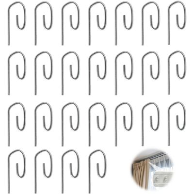Generic Lot De 25 Crochets Rideaux Métalliques Pour Tringle Rideau, Crochet Rideau Sans Percage, Plus Résistants Que Les Crochets Rideaux En Plastique - Publicité Generic Lot De 25 Crochets Rideaux Métalliques Pour Tringle Rideau, Crochet Rideau Sans Percage, Plus Résistants Que Les Crochets Rideaux En Plastique - Publicité