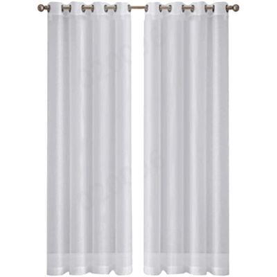 Melissa Rideaux En Voile Blanc "leott" - Aspect Lin Semi-transparent - Lot De 2 Panneaux 54x84 Pouces (137x213cm) - Pour Séjour Ou Salle À Manger - Publicité Melissa Rideaux En Voile Blanc "leott" - Aspect Lin Semi-transparent - Lot De 2 Panneaux 54x84 Pouces (137x213cm) - Pour Séjour Ou Salle À Manger - Publicité