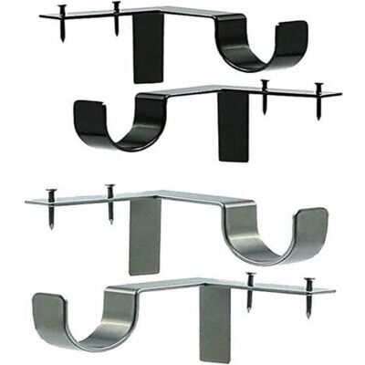 ABYSSE 4 Pcs Support Tringle Rideaux Sans Percage,support Mural Réglable Pour Tringle À Rideau Fixations Barre À Rideaux Accessoire Argent Noir En Métal Maison Chambre Bureau - Publicité ABYSSE 4 Pcs Support Tringle Rideaux Sans Percage,support Mural Réglable Pour Tringle À Rideau Fixations Barre À Rideaux Accessoire Argent Noir En Métal Maison Chambre Bureau - Publicité