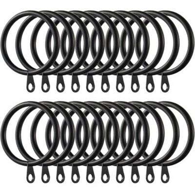 SCORPIO 60pcs Anneaux De Rideau Anneaux Suspendus Avec Oeil Fixe Crochets Pour Rideaux Pour Rideaux Et Tringles, 38mm Diamètre Intérieur (noir) - Publicité SCORPIO 60pcs Anneaux De Rideau Anneaux Suspendus Avec Oeil Fixe Crochets Pour Rideaux Pour Rideaux Et Tringles, 38mm Diamètre Intérieur (noir) - Publicité