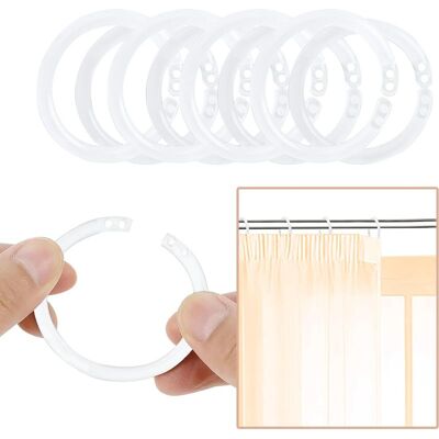 Vision Lot De 100 Anneaux De Rideaux En Plastique De 40 Mm Pour Salles De Bains Et Fenêtres (blanc) - Publicité Vision Lot De 100 Anneaux De Rideaux En Plastique De 40 Mm Pour Salles De Bains Et Fenêtres (blanc) - Publicité