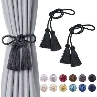 Cellfast Lot De 2 Embrasses De Rideaux À Pompons À Double Extrémité Faites À La Main En Corde Tressée Avec Nœuds De Style Européen Pour - Publicité Cellfast Lot De 2 Embrasses De Rideaux À Pompons À Double Extrémité Faites À La Main En Corde Tressée Avec Nœuds De Style Européen Pour - Publicité