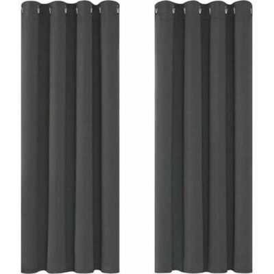 URSUS Rideaux Occultants Isolant Thermique Anti Froid, 117x138 Cm (largeur X Hauteur), Design Moderne À Oeillets, Rideaux Pour Salon Et Chambre, Gris Foncé, 2 Pièces - Publicité URSUS Rideaux Occultants Isolant Thermique Anti Froid, 117x138 Cm (largeur X Hauteur), Design Moderne À Oeillets, Rideaux Pour Salon Et Chambre, Gris Foncé, 2 Pièces - Publicité