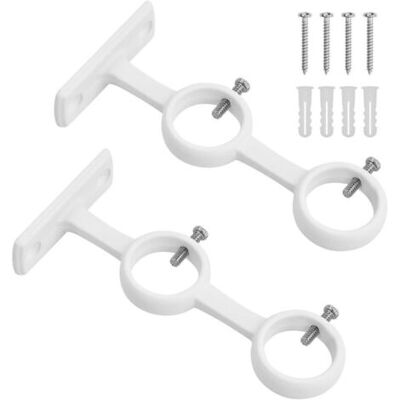 ABYSSE Support De Tringle À Rideau Double Réglable – Alliage Aluminium Blanc – Distance Élargie Pour Rideaux Épais – Charge Jusqu'à 20 Lb - Publicité ABYSSE Support De Tringle À Rideau Double Réglable – Alliage Aluminium Blanc – Distance Élargie Pour Rideaux Épais – Charge Jusqu'à 20 Lb - Publicité