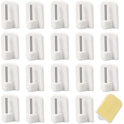 PELTOR 50 Pcs Crochets Autocollants Pour Barres De Rideaux Supports Tringles À Rideaux Pour Salle De Bain Cuisine Chambre - Publicité PELTOR 50 Pcs Crochets Autocollants Pour Barres De Rideaux Supports Tringles À Rideaux Pour Salle De Bain Cuisine Chambre - Publicité