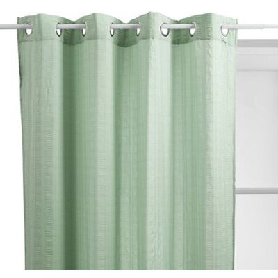 Voilage "noa" Motif Rayures Plissées Tamisant 140 X 240 Cm Atmosphera - Céladon - - Publicité Voilage "noa" Motif Rayures Plissées Tamisant 140 X 240 Cm Atmosphera - Céladon - - Publicité