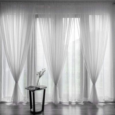 GRASSLIN 1 Panneau Rideau Voile Polyester Blanc 100x200cm Passe-tringle Salon Chambre Hôtel - Publicité GRASSLIN 1 Panneau Rideau Voile Polyester Blanc 100x200cm Passe-tringle Salon Chambre Hôtel - Publicité