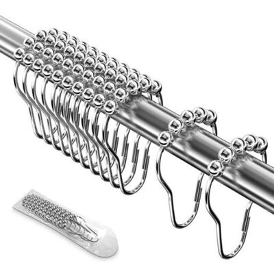 ABYSSE 12 Pcs (argent) Anneaux De Douche En Acier Inoxydable 65 X 37 Mm, Crochets De Rideau De Douche Avec Système Coulissant, Billes Glissant En Métal Pour Tiges De Rideau De Douche, Rideaux - Publicité ABYSSE 12 Pcs (argent) Anneaux De Douche En Acier Inoxydable 65 X 37 Mm, Crochets De Rideau De Douche Avec Système Coulissant, Billes Glissant En Métal Pour Tiges De Rideau De Douche, Rideaux - Publicité