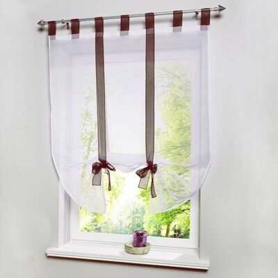 BRINSEA - 1 Pièce Romain Rideau Adorable Nœud Assis Chambre Style En Voile Brodé Fenêtre - Café - 100cmx140cm-ensoleillé - Publicité BRINSEA - 1 Pièce Romain Rideau Adorable Nœud Assis Chambre Style En Voile Brodé Fenêtre - Café - 100cmx140cm-ensoleillé - Publicité