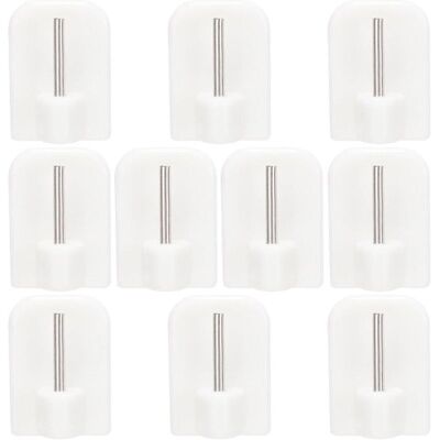 Scotch 10pcs Crochets Autocollants, Crochets Adhésifs, Supports Pour Tringles, Tringle Sans Percage Crochets Autocollants Pour Barres De Rideaux - Publicité Scotch 10pcs Crochets Autocollants, Crochets Adhésifs, Supports Pour Tringles, Tringle Sans Percage Crochets Autocollants Pour Barres De Rideaux - Publicité