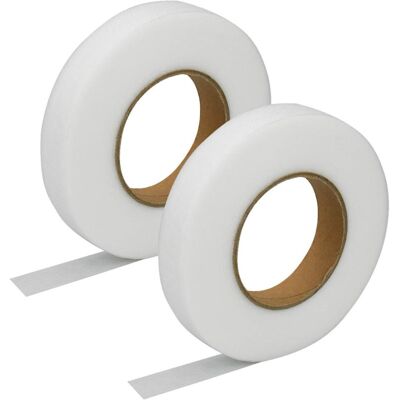 PELTOR 2pcs Ruban Thermocollant Blanc Ourlet 2cm X 64m, Bande Thermocollante Rapide Double Face Pour Tissu Rideaux Pour Renforcer Des Vêtements, Pantalons - Publicité PELTOR 2pcs Ruban Thermocollant Blanc Ourlet 2cm X 64m, Bande Thermocollante Rapide Double Face Pour Tissu Rideaux Pour Renforcer Des Vêtements, Pantalons - Publicité