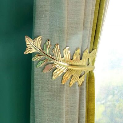 MOXIE Embrasses Pour Rideaux, Large Antique Design Feuille Rideaux Rideau Retenues, Forme U Embrasse Rideau Drapé Support Attache Arrière Métal Crochet Pour Chambre, Salon - 1 Paire - Or - Publicité MOXIE Embrasses Pour Rideaux, Large Antique Design Feuille Rideaux Rideau Retenues, Forme U Embrasse Rideau Drapé Support Attache Arrière Métal Crochet Pour Chambre, Salon - 1 Paire - Or - Publicité